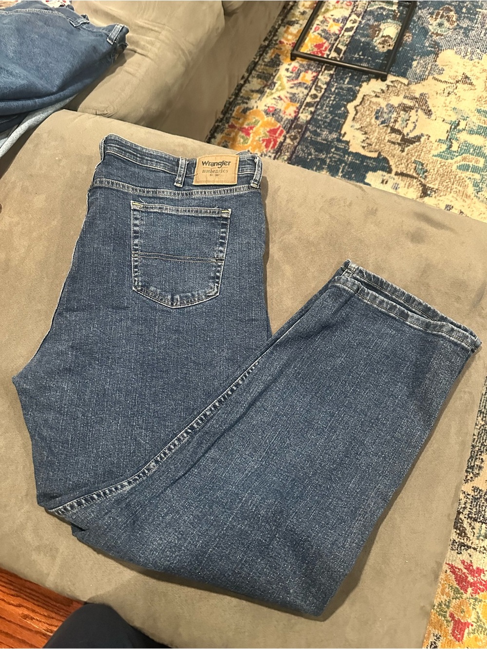 Wrangler Men’s Mid-Blue Relaxed Fit Jeans